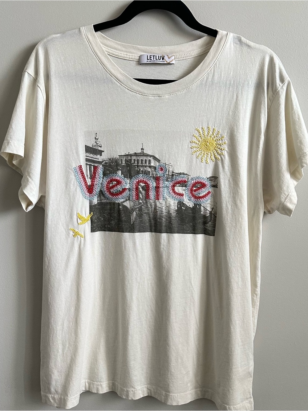 Anthropologie LetLuv Embroidered Venice Graphic Tshirt